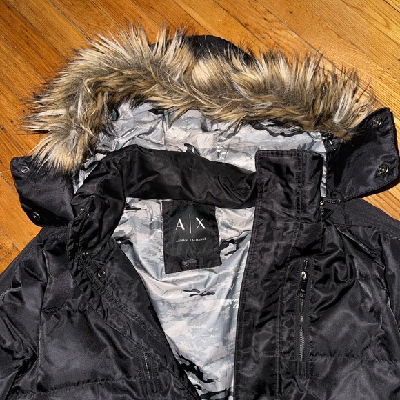 Armani Exchange Hooded Fur Parka Jacket Mens (S) - Picture 8 of 11